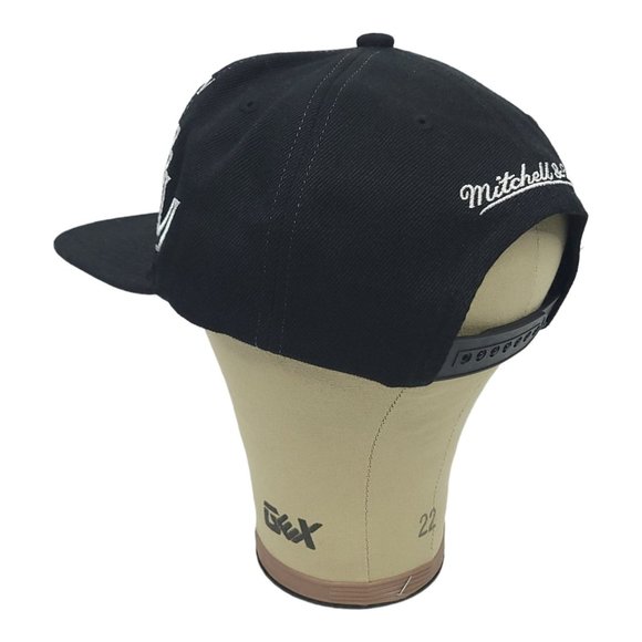 Brooklyn Nets Basketball Flat Brim Snapback Cap Trucker Baseball Mitchell Ness - Picture 8 of 12